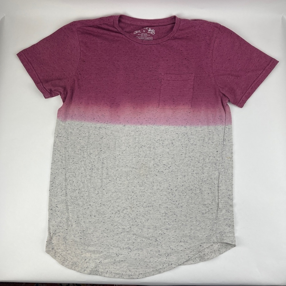 SGR Tshirt Womens Medium Longer Length Pink White Ombre
